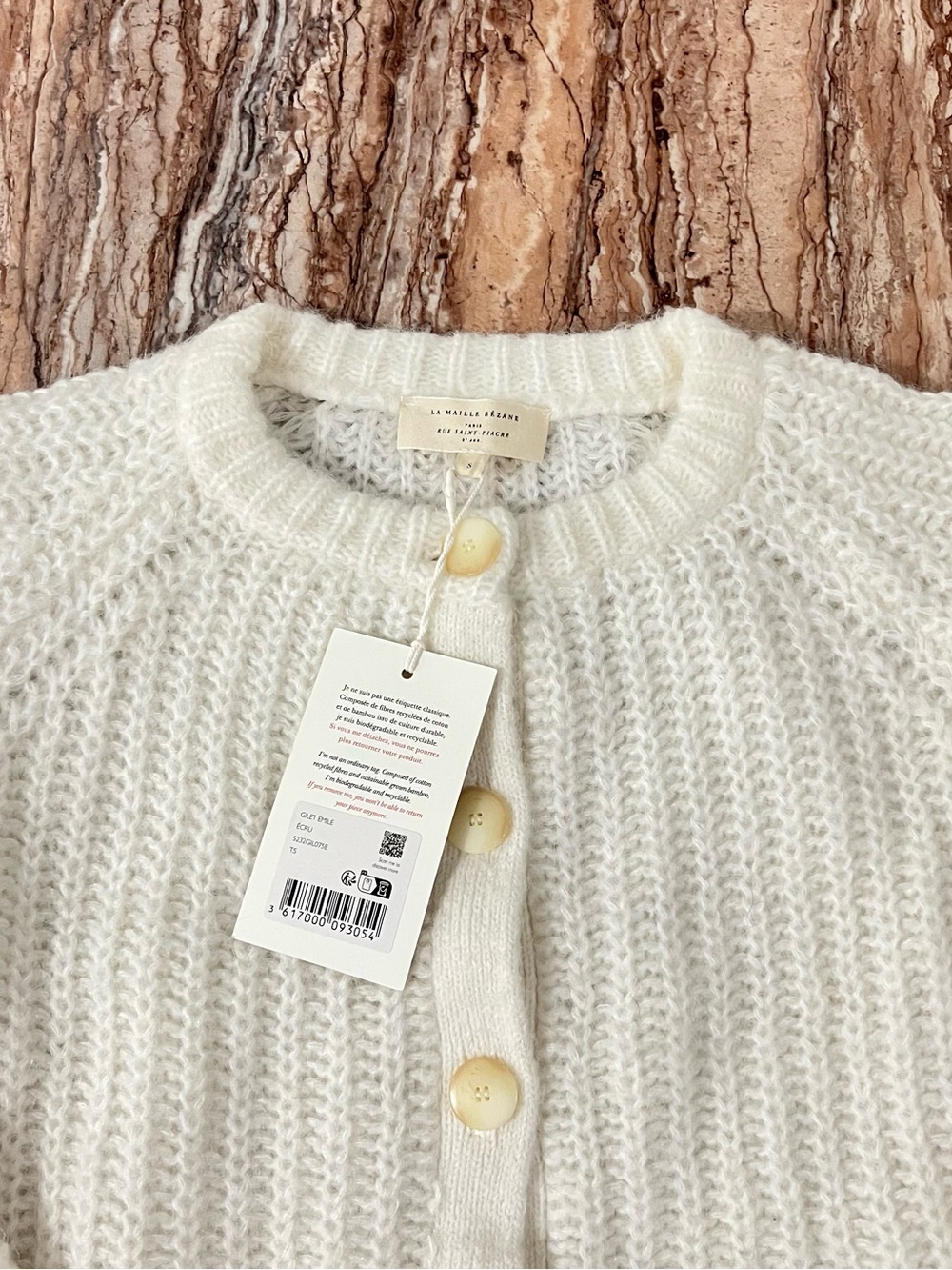 Sézane Cardigan - Ecru Women’s Sweater - Picture 3 of 4